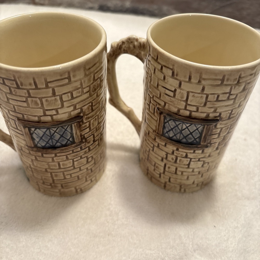 VINTAGE SYLVAC COTTAGE MUGS Set of 2 Handmade England